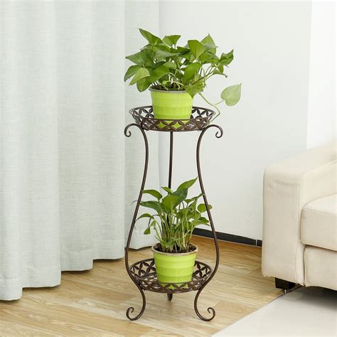 metal garden pot holders for side of the house|free standing flower pot holder.